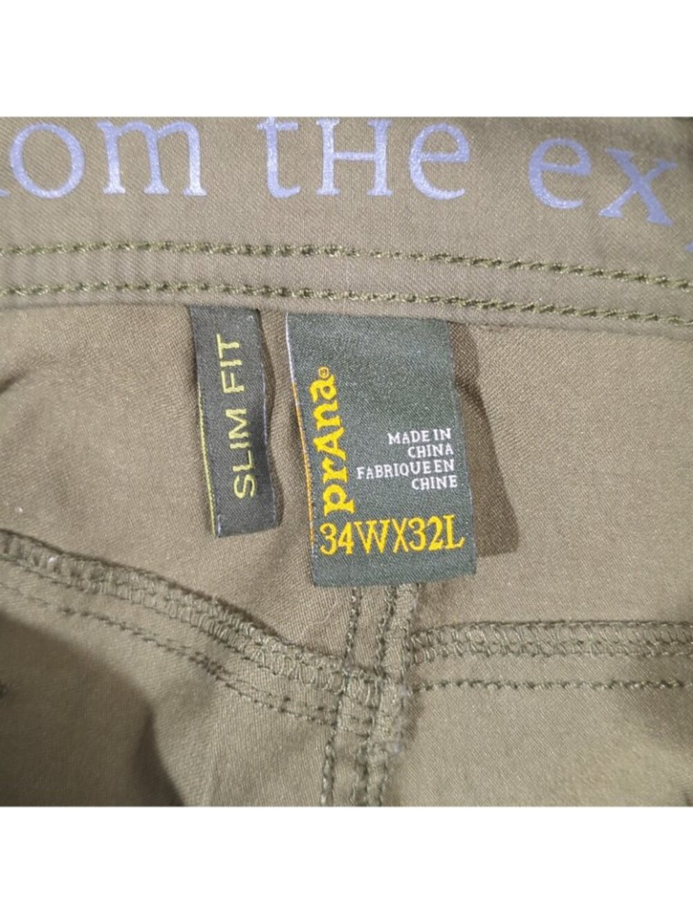 Prana Brion Pant II Men's 34x32 Green Slim Fit Nylon Outdoor Hiking Camp - Picture 9 of 12